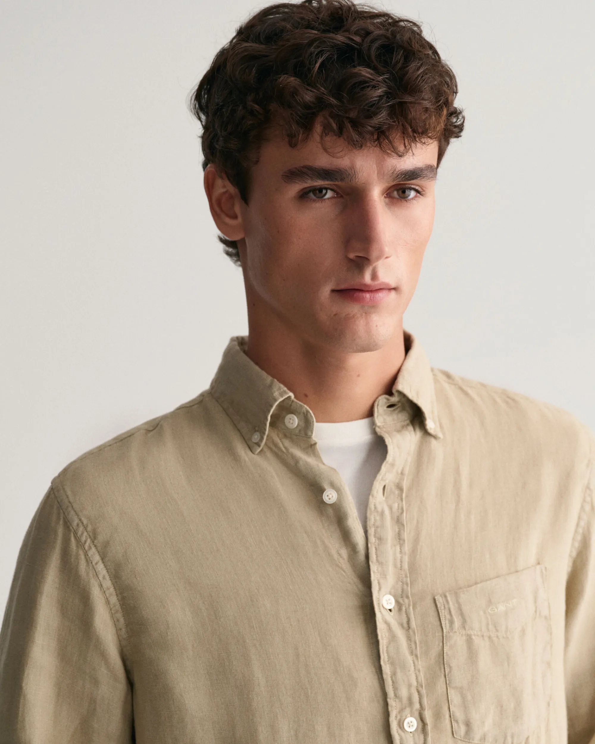 Regular Fit Garment-Dyed Linen Shirt