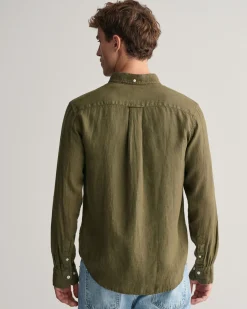Regular Fit Garment-Dyed Linen Shirt