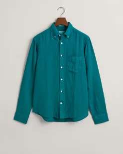 Regular Fit Garment-Dyed Linen Shirt