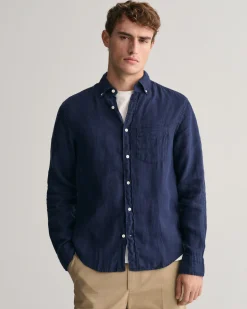 Regular Fit Garment-Dyed Linen Shirt