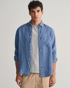 Regular Fit Garment-Dyed Linen Shirt