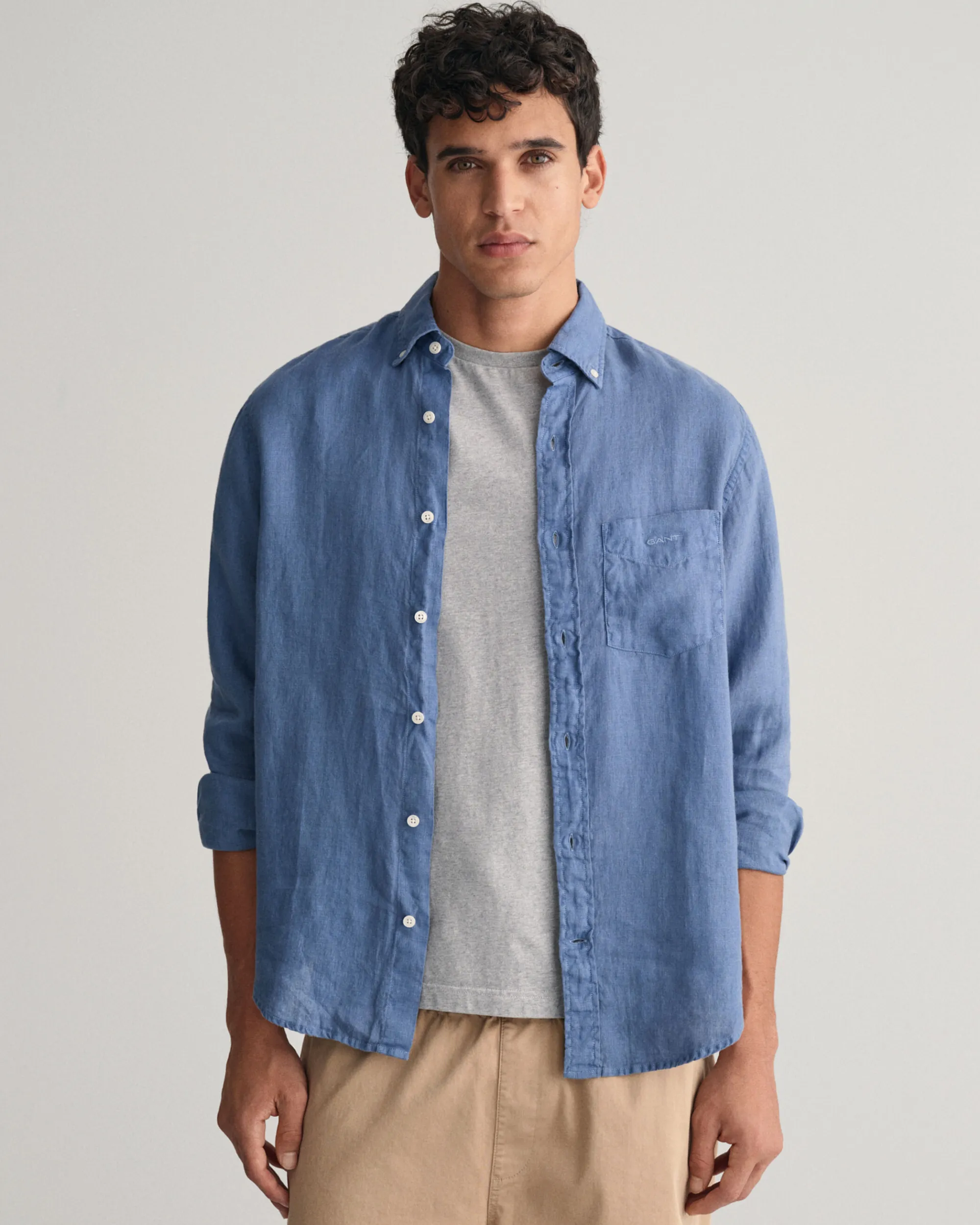 Regular Fit Garment-Dyed Linen Shirt
