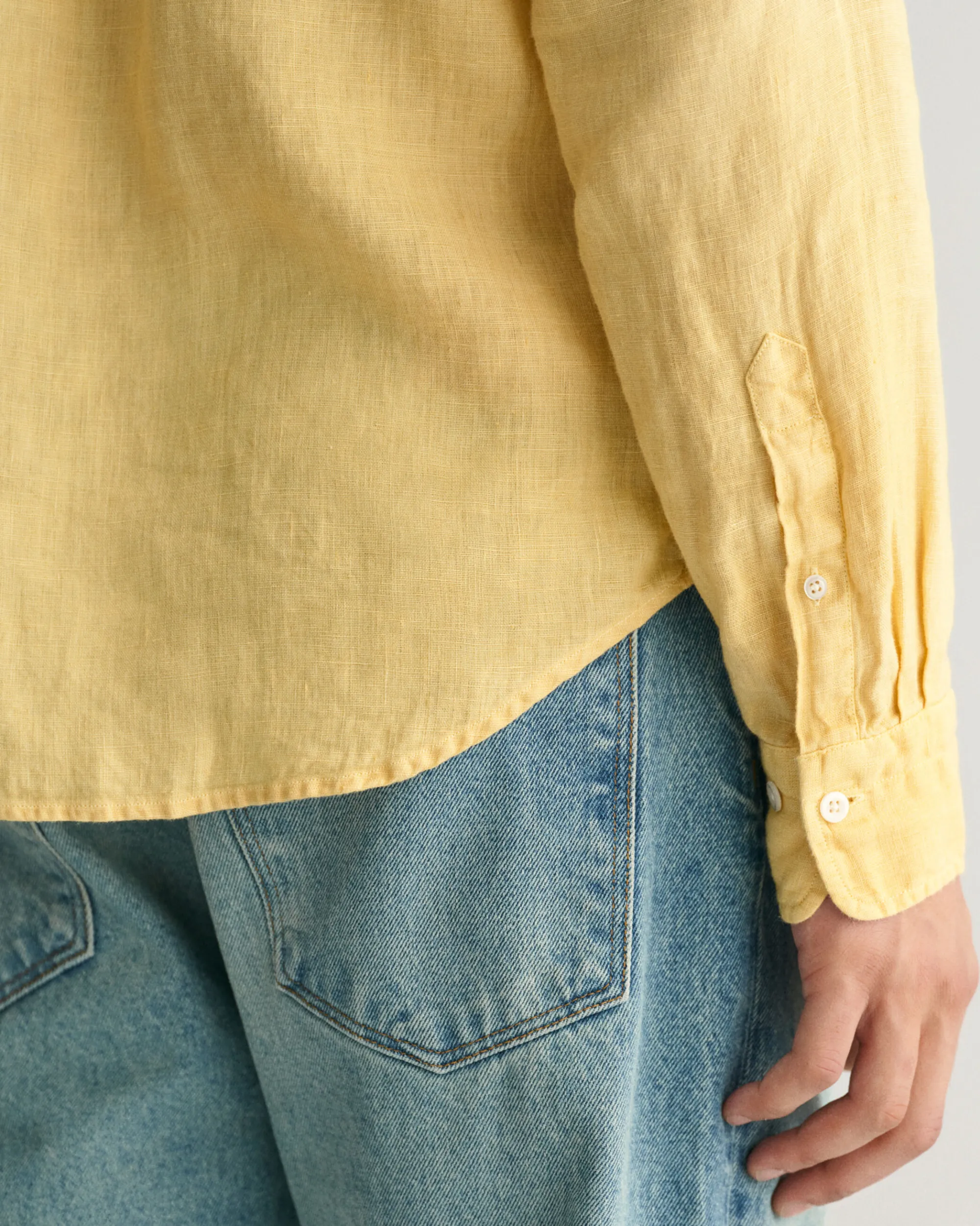 Regular Fit Garment-Dyed Linen Shirt