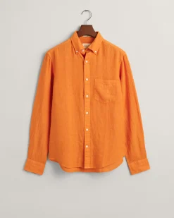 Regular Fit Garment-Dyed Linen Shirt