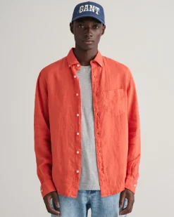 Regular Fit Garment-Dyed Linen Shirt