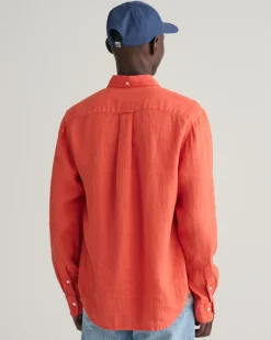 Regular Fit Garment-Dyed Linen Shirt