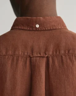 Regular Fit Garment-Dyed Linen Short Sleeve Shirt
