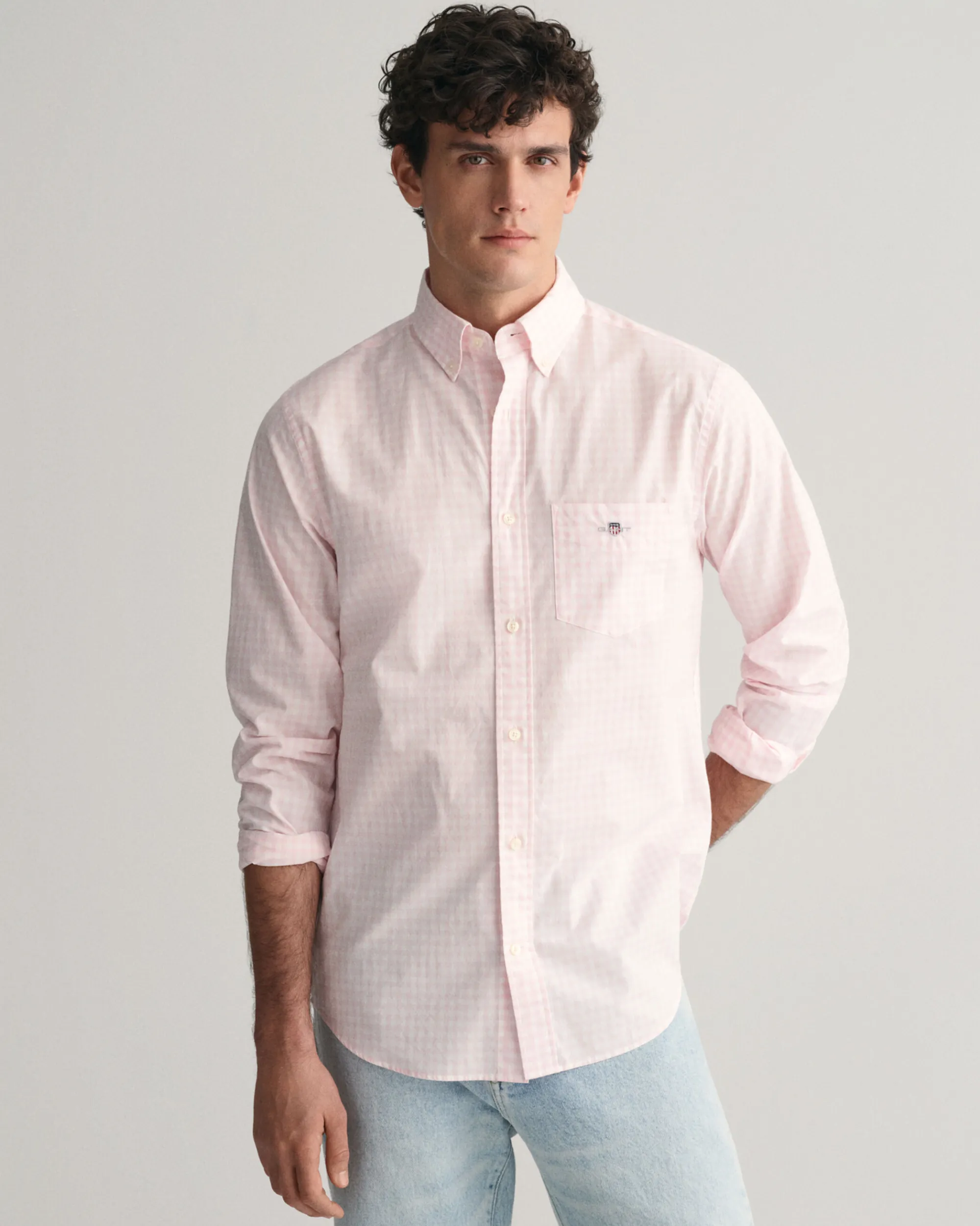 Regular Fit Gingham Poplin Shirt