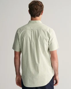 Regular Fit Gingham Poplin Short Sleeve Shirt