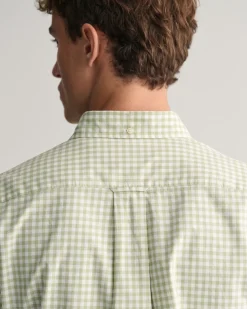 Regular Fit Gingham Poplin Short Sleeve Shirt