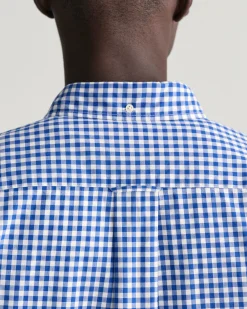 Regular Fit Gingham Poplin Short Sleeve Shirt