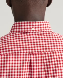 Regular Fit Gingham Poplin Short Sleeve Shirt