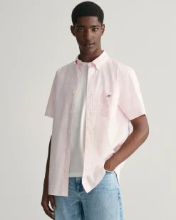 Regular Fit Gingham Poplin Short Sleeve Shirt