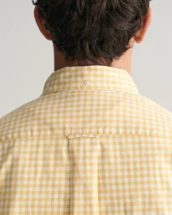 Regular Fit Gingham Poplin Short Sleeve Shirt