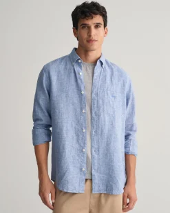 Regular Fit Houndstooth Linen Shirt