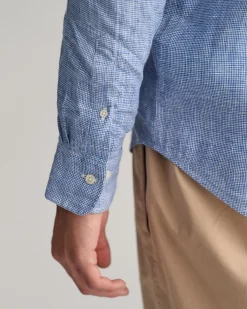 Regular Fit Houndstooth Linen Shirt