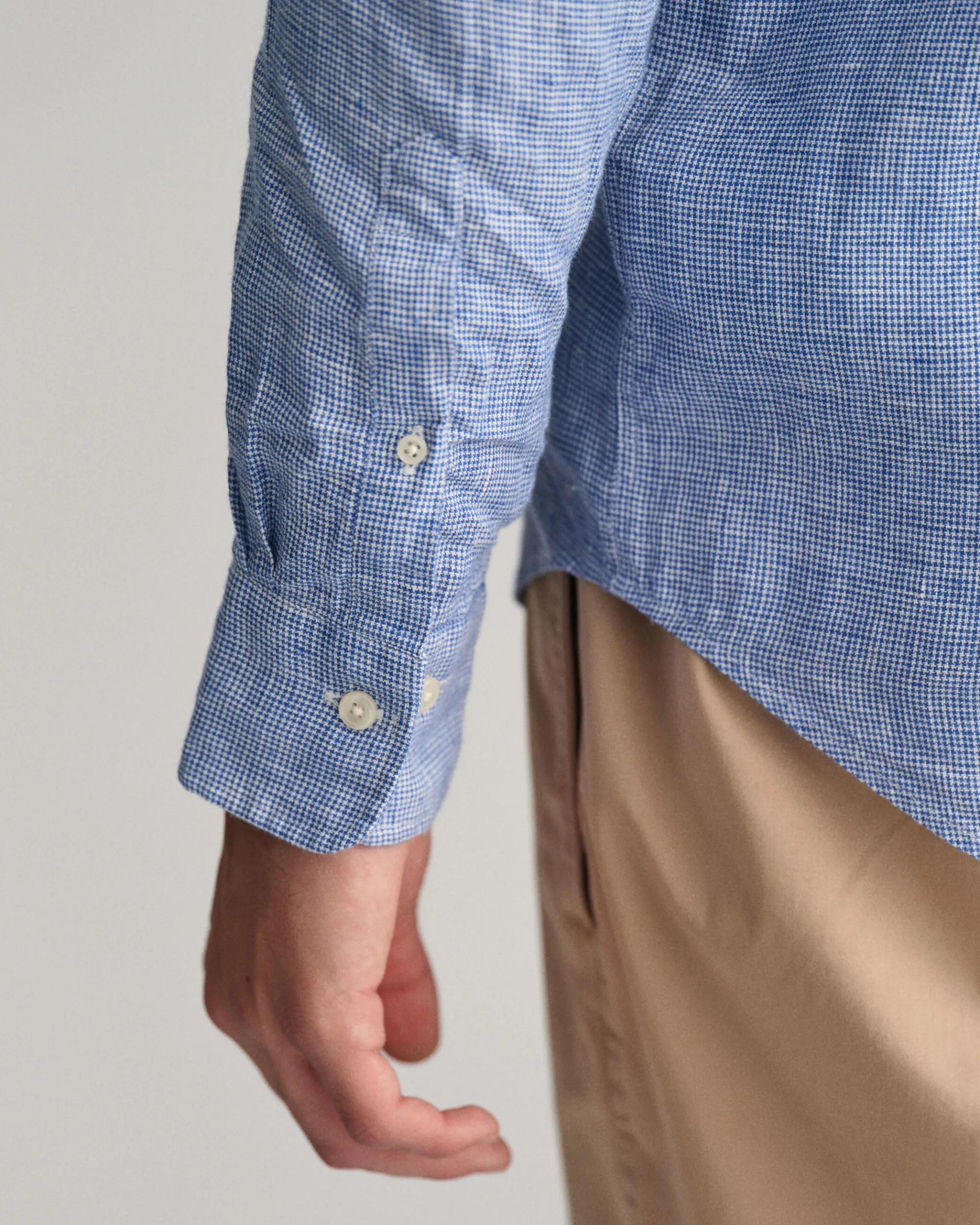 Regular Fit Houndstooth Linen Shirt