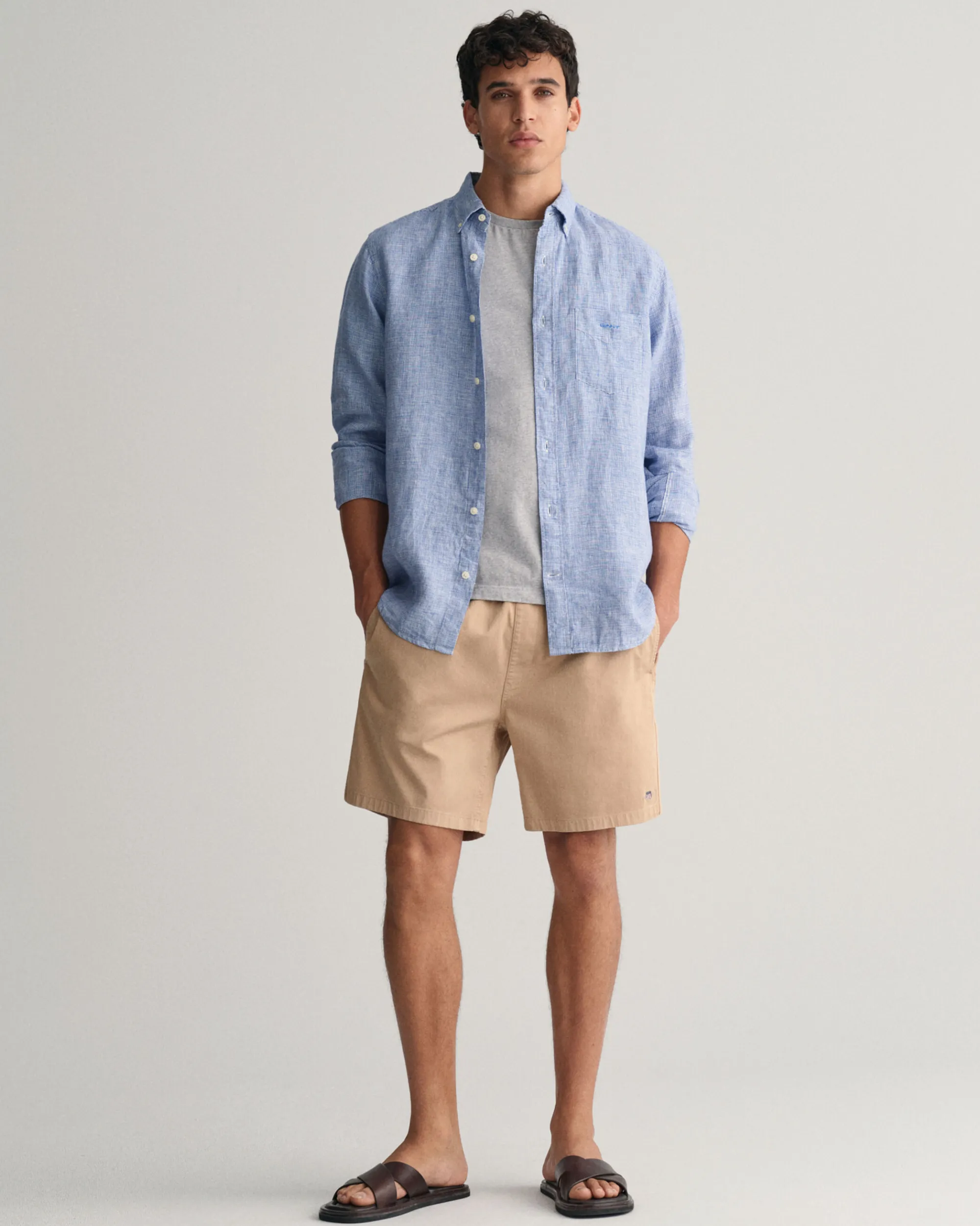 Regular Fit Houndstooth Linen Shirt