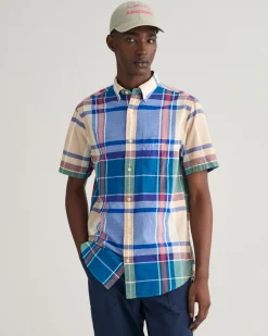 Regular Fit Indian Madras Short Sleeve Shirt