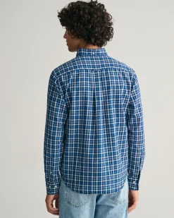 Regular Fit Indigo Madras Shirt