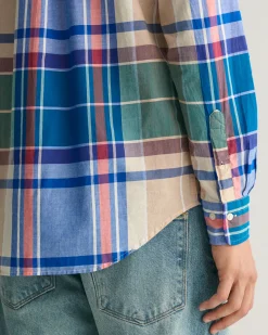 Regular Fit Indigo Madras Shirt