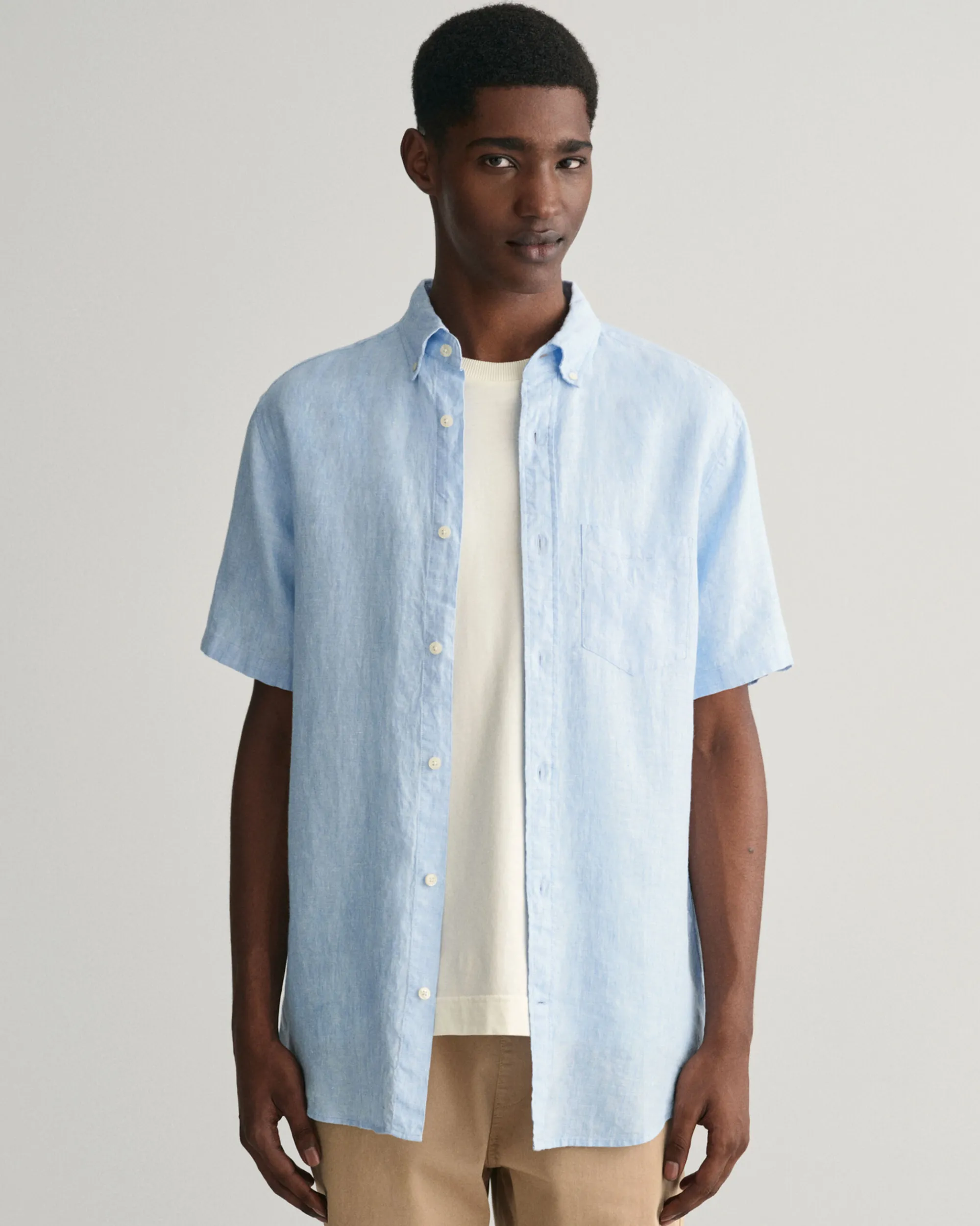 Regular Fit Linen Short Sleeve Shirt