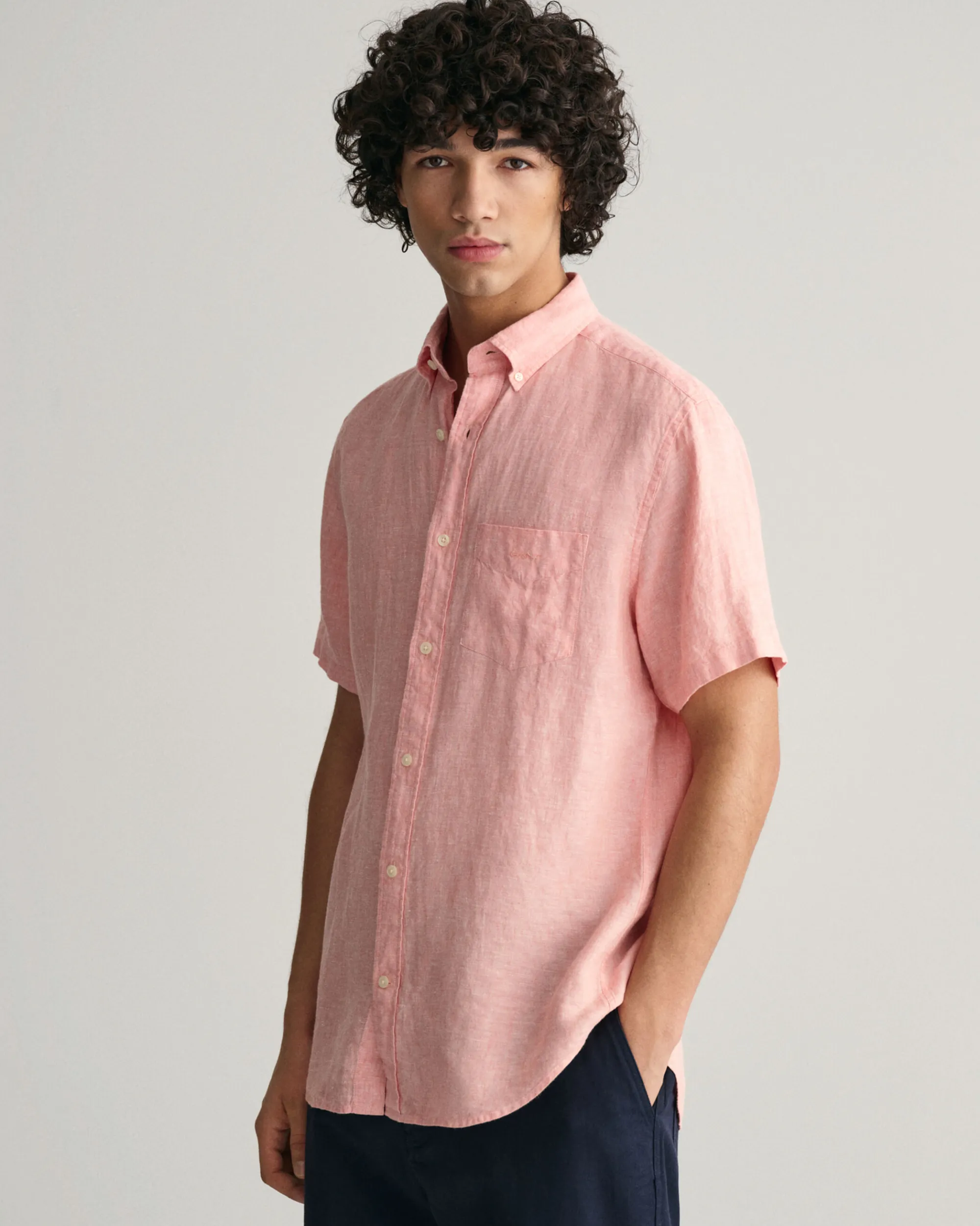Regular Fit Linen Short Sleeve Shirt