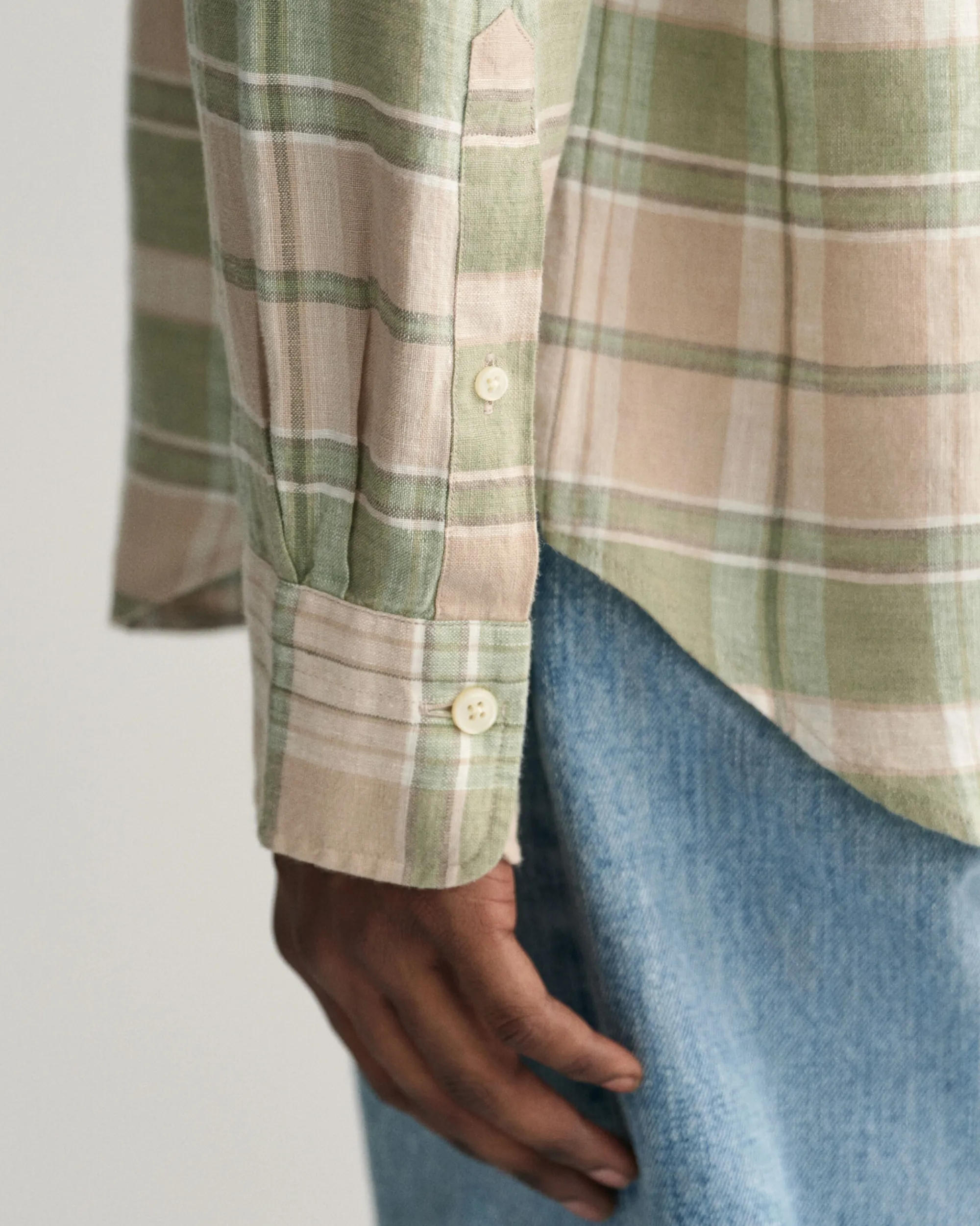 Regular Fit Madras Linen Shirt