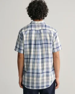 Regular Fit Madras Linen Short Sleeve Shirt