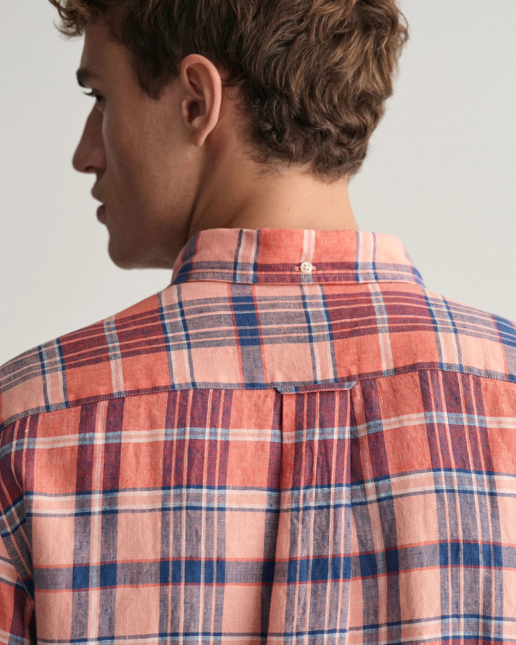 Regular Fit Madras Linen Short Sleeve Shirt