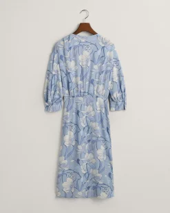 Regular Fit Magnolia Print Wrap Dress