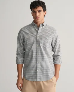 Regular Fit Micro Checked Poplin Shirt