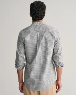 Regular Fit Micro Checked Poplin Shirt
