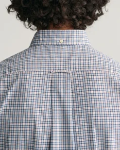 Regular Fit Micro Checked Poplin Short Sleeve Shirt