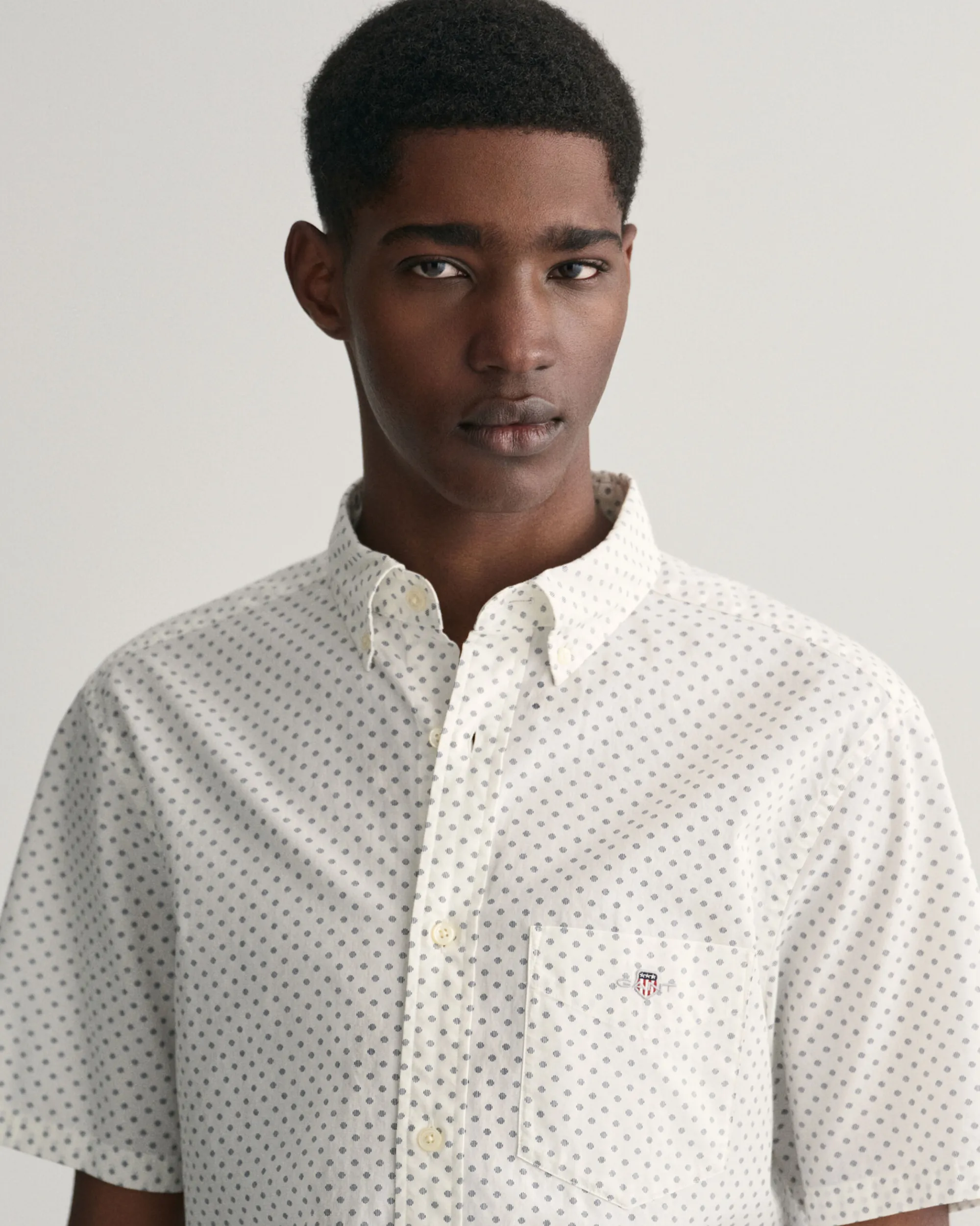 Regular Fit Micro Print Short Sleeve Shirt