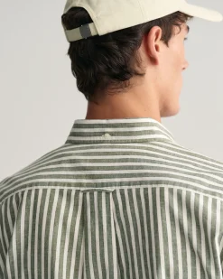 Regular Fit Striped Cotton Linen Shirt