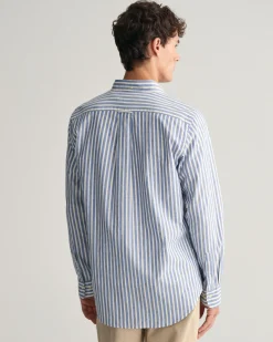 Regular Fit Striped Cotton Linen Shirt