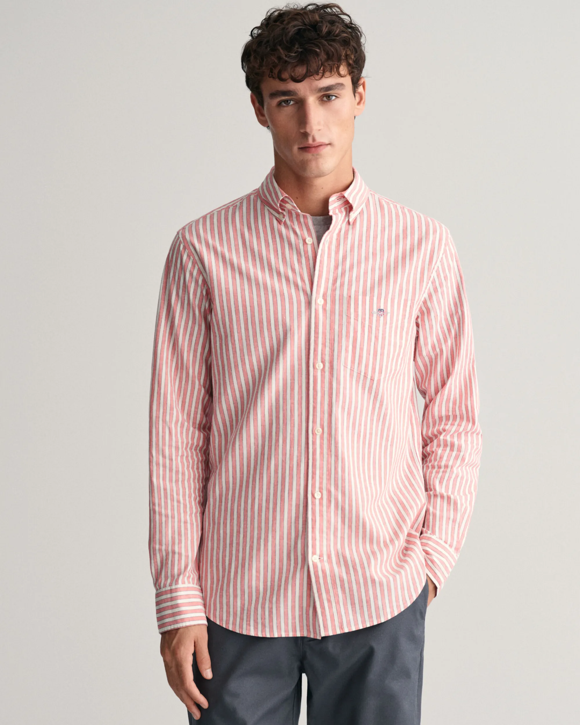 Regular Fit Striped Cotton Linen Shirt
