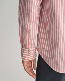 Regular Fit Striped Cotton Linen Shirt