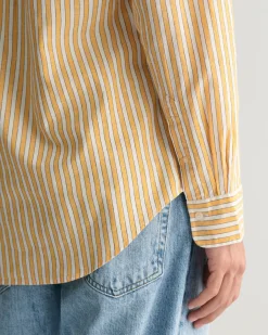 Regular Fit Striped Cotton Linen Shirt