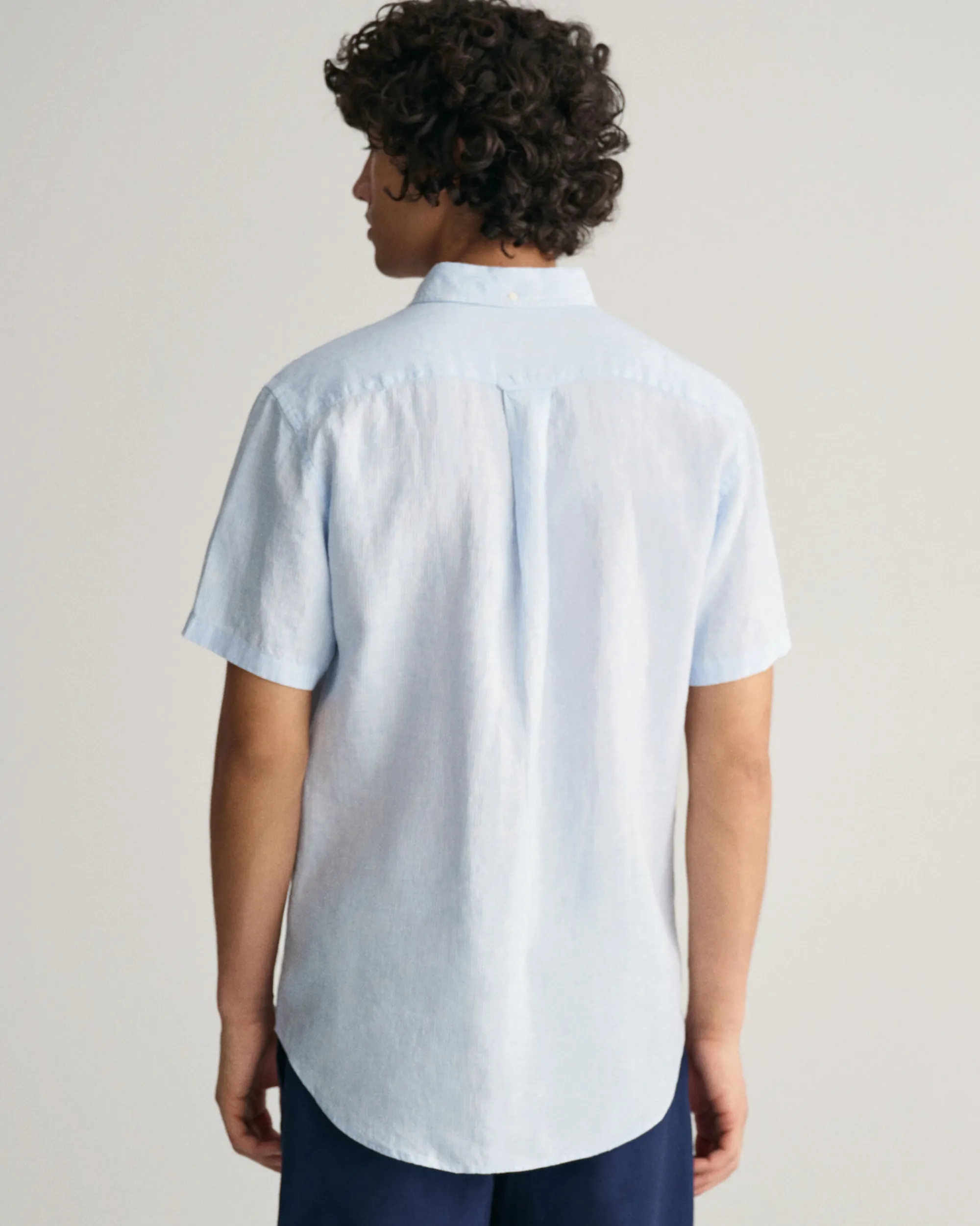 Regular Fit Striped Linen Short Sleeve Shirt