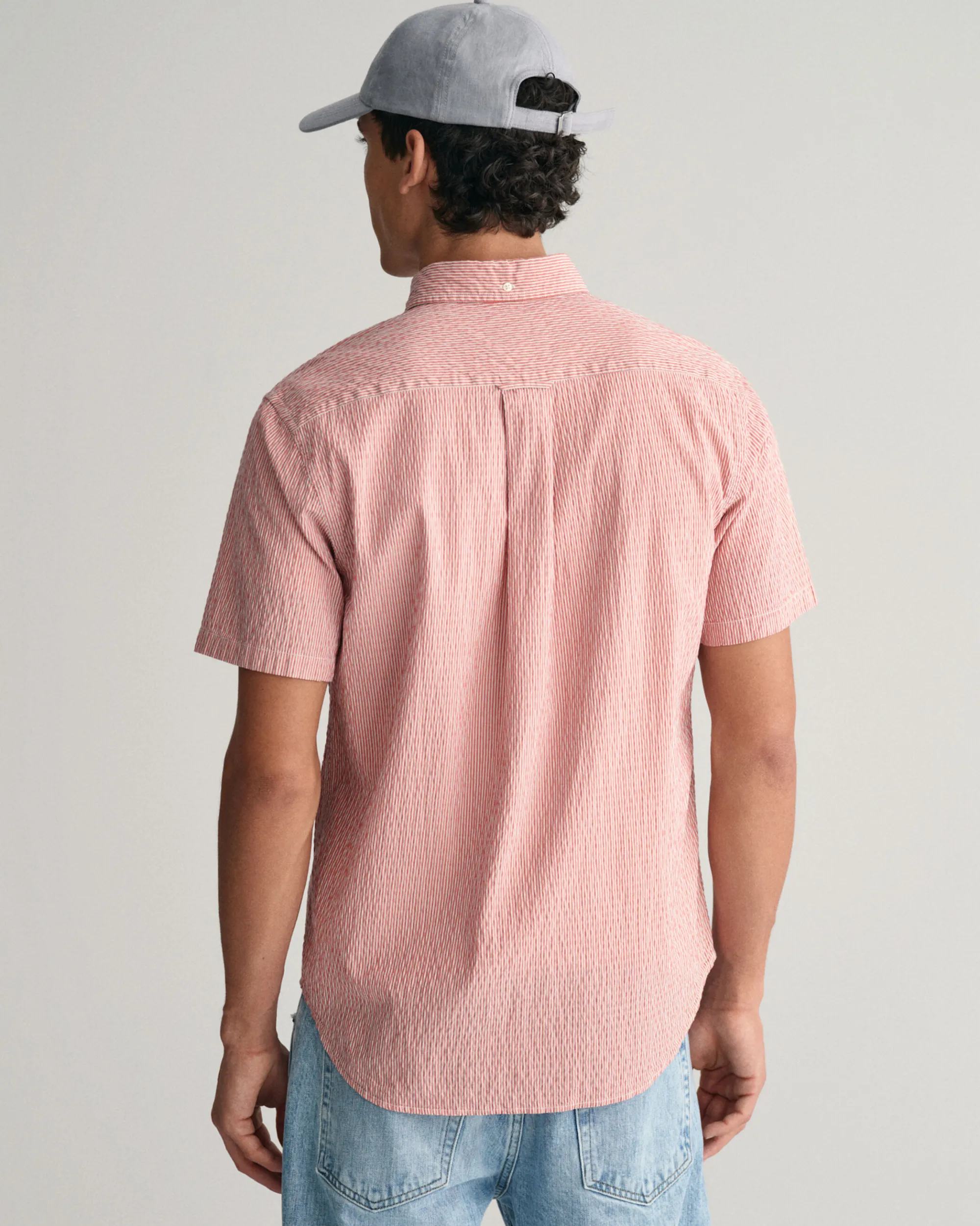 Regular Fit Striped Seersucker Short Sleeve Shirt