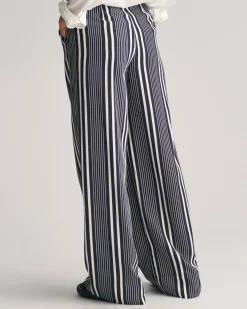 Regular Fit Wide Leg Striped Print Pants