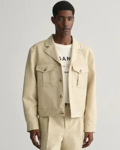 Relaxed Fit Cotton Linen Suit Jacket