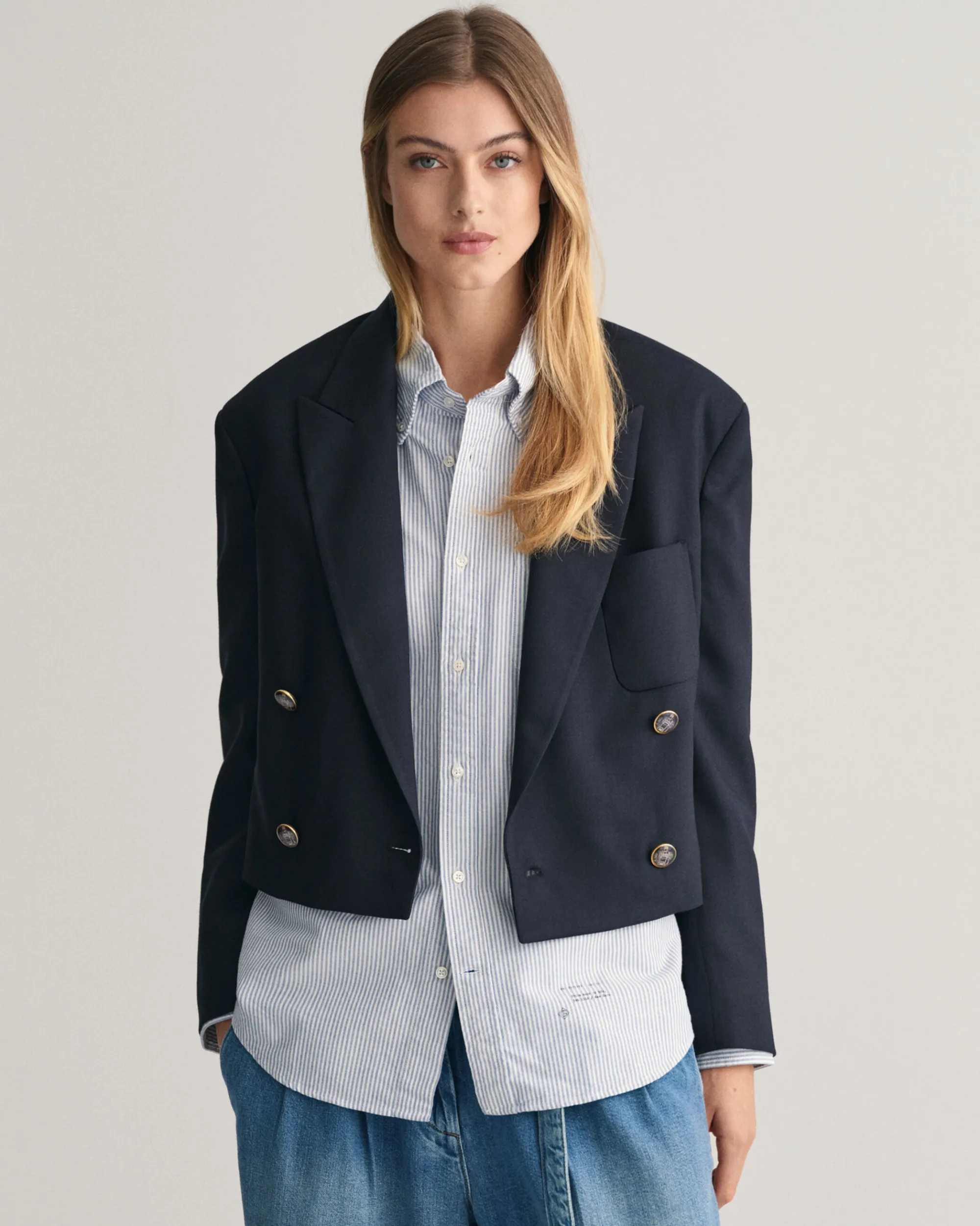 Relaxed Fit Cropped Club Blazer