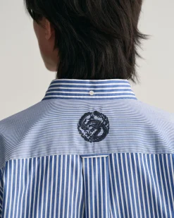 Relaxed Fit Dragon Crest Poplin Shirt