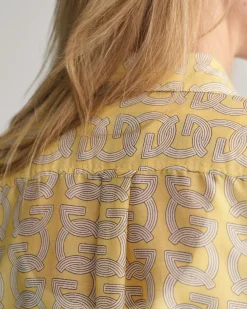 Relaxed Fit G Patterned Cotton Silk Shirt