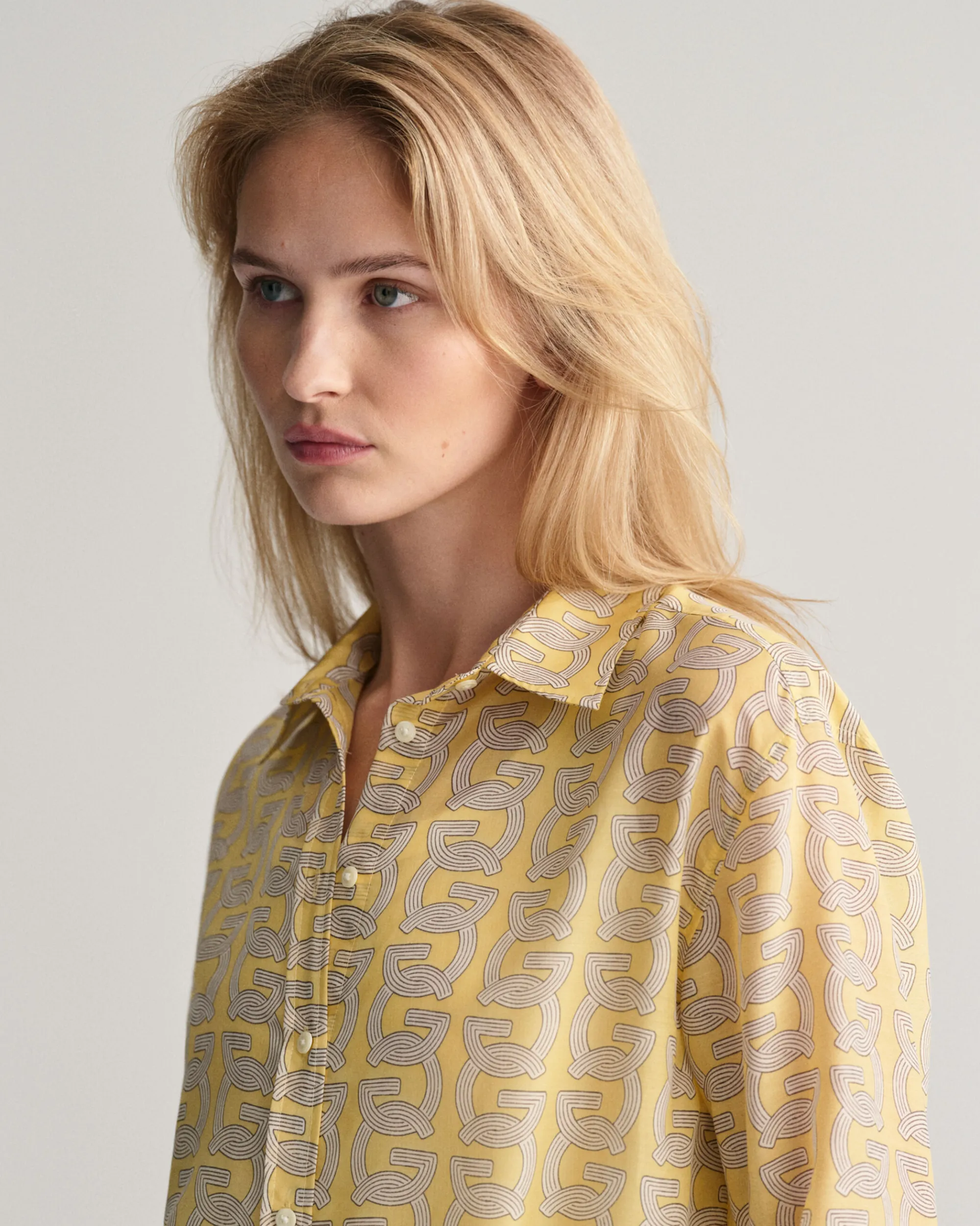 Relaxed Fit G Patterned Cotton Silk Shirt