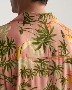 Relaxed Fit Hawaiian Print Short Sleeve Shirt