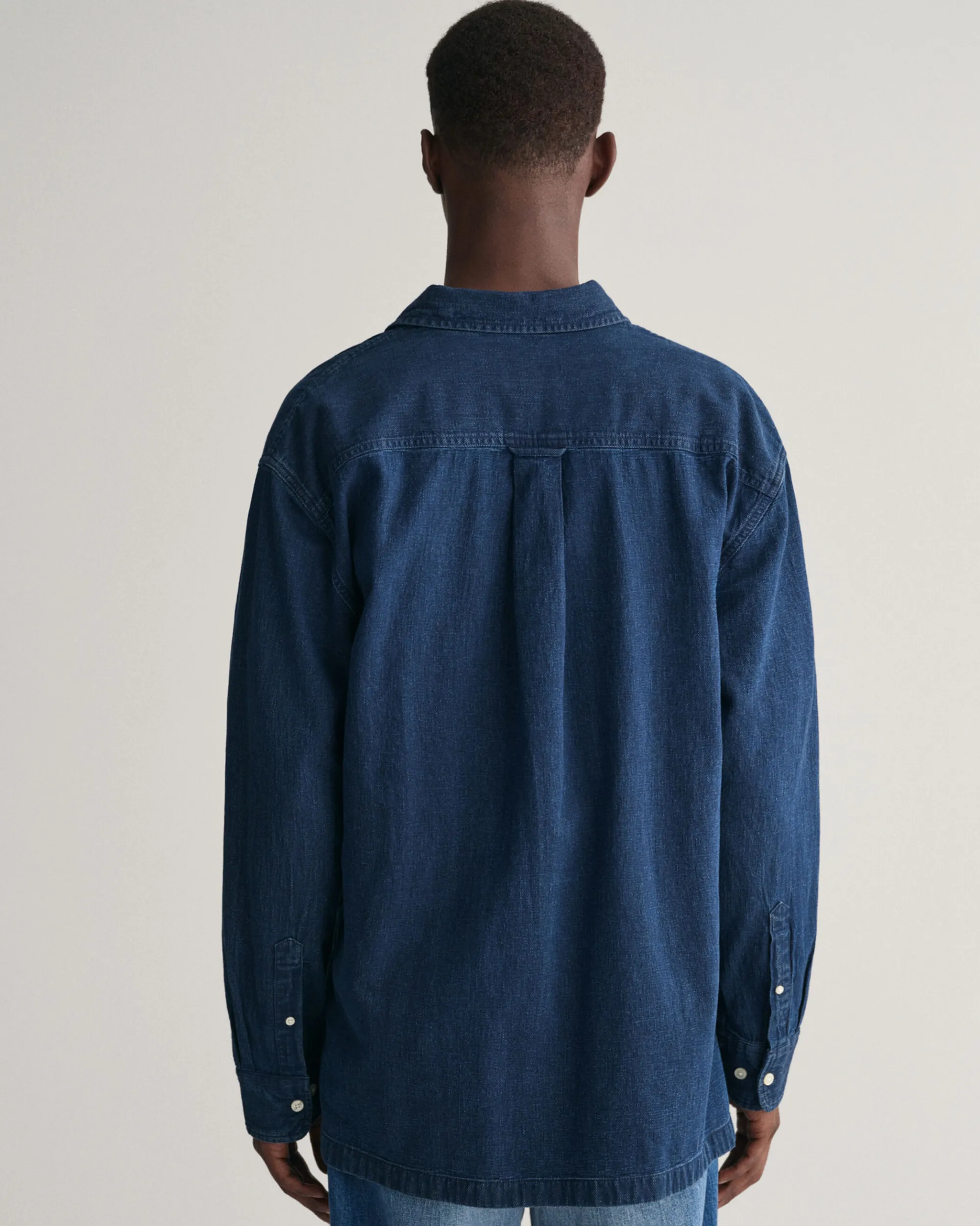 Relaxed Fit Indigo Textured Shirt